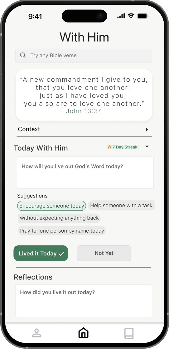 With Him app screen